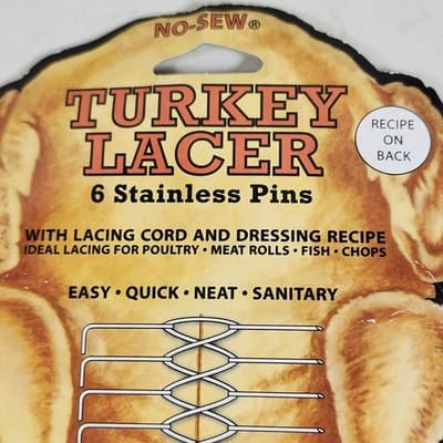 No Sew Turkey Lacer 6 Stainless Pins Cord NEW - Thumbnail 2