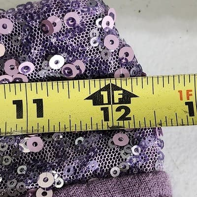 American Girl Youth Size Medium 10-12 Pants Purple Sequins Pull On - Thumbnail 2