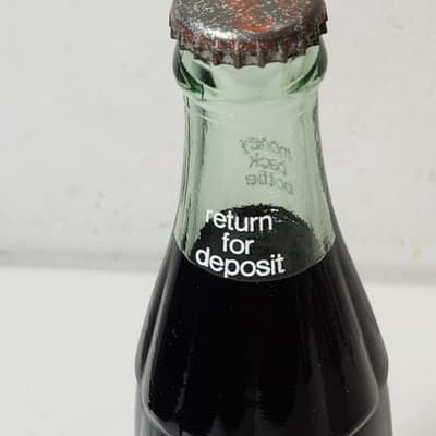 Vintage Coke Coca Cola Green 10 Oz Glass Bottle Sealed - Thumbnail 5
