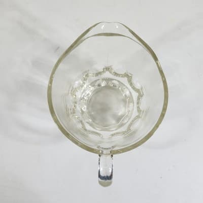 Heavy Weight Beer Pitcher Clear Glass Thumbprint Pattern 6.5" Home Bar Decor - Thumbnail 8