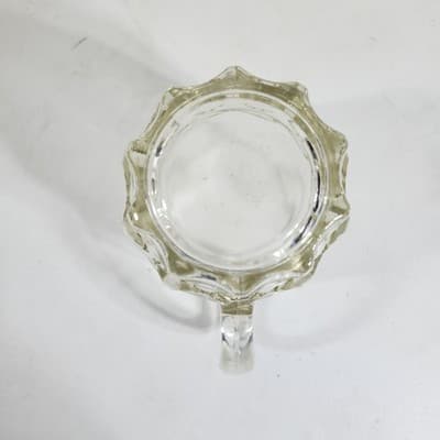 Heavy Weight Beer Pitcher Clear Glass Thumbprint Pattern 6.5" Home Bar Decor - Thumbnail 9