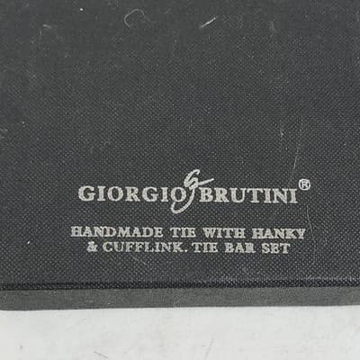 Giorgio Brutini Men's Tie Necktie Cufflink Set Black Red Gray NEW - Thumbnail 5