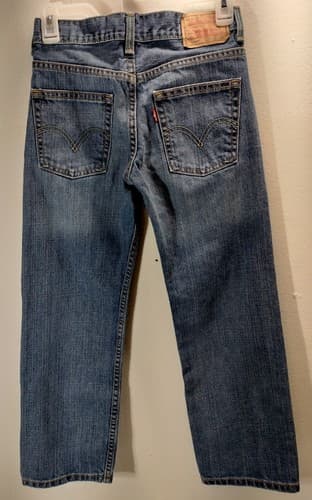Levi's 550 Straight Fit Denim Jeans Size 9 Juniors Blue Pants - Thumbnail 4