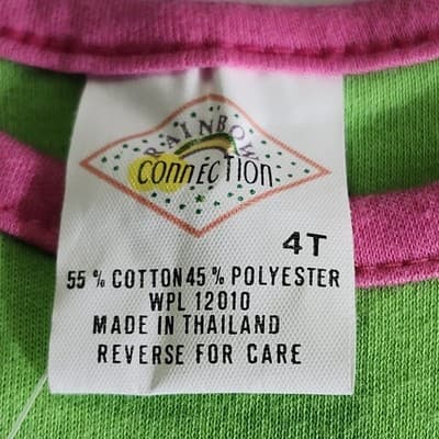 Vintage Rainbow Connection Toddler Outfit Size 4T Green Purple Pink NEW - Thumbnail 7