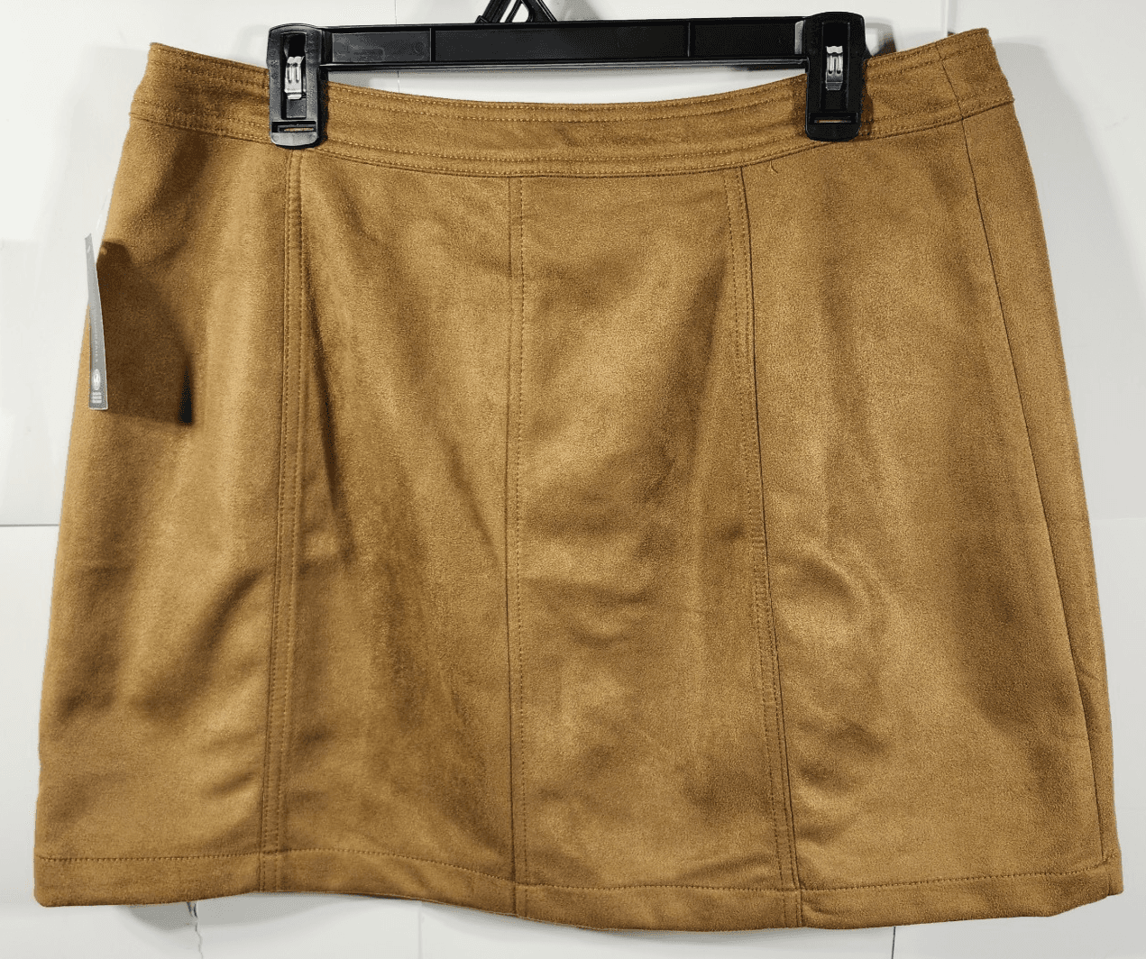 No Boundaries Skirt Women's XL Soft Faux Suede Mini Button Close NEW - Thumbnail 4