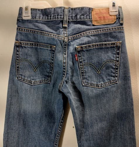 Levi's 550 Straight Fit Denim Jeans Size 9 Juniors Blue Pants - Thumbnail 5