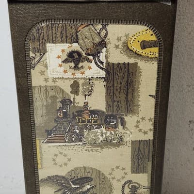 Vintage Decorative Wine Storage Box Hinged Lid With Handle Train Eagle Design14" - Thumbnail 3
