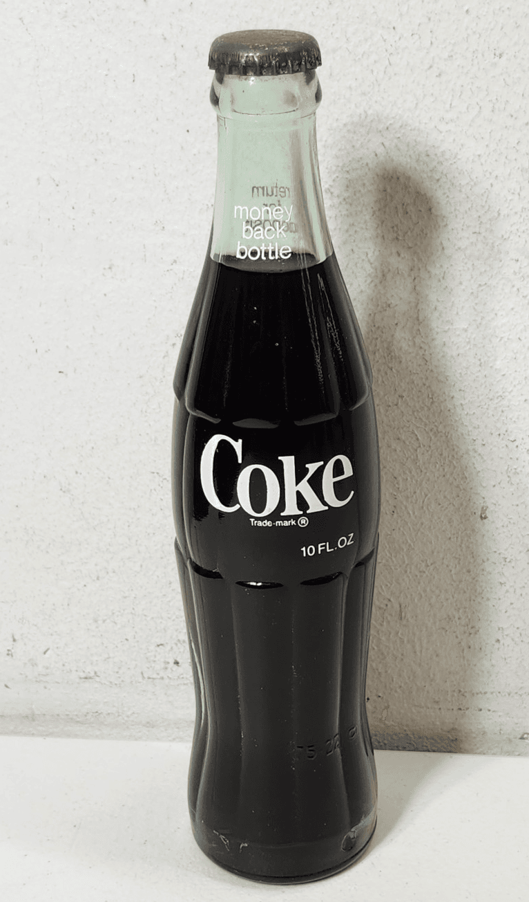 Vintage Coke Coca Cola Green 10 Oz Glass Bottle Sealed - Thumbnail 2