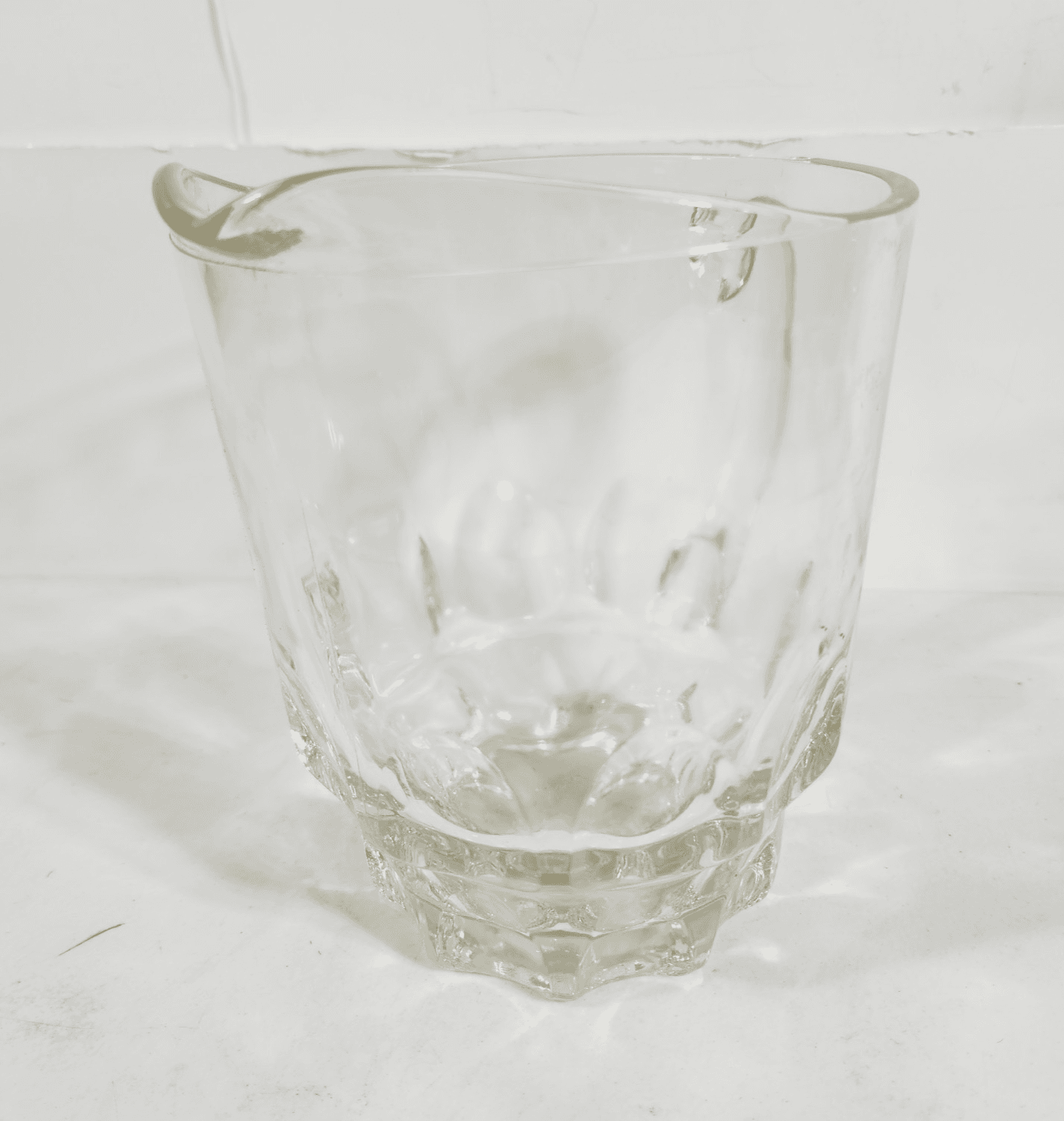 Heavy Weight Beer Pitcher Clear Glass Thumbprint Pattern 6.5" Home Bar Decor - Thumbnail 4