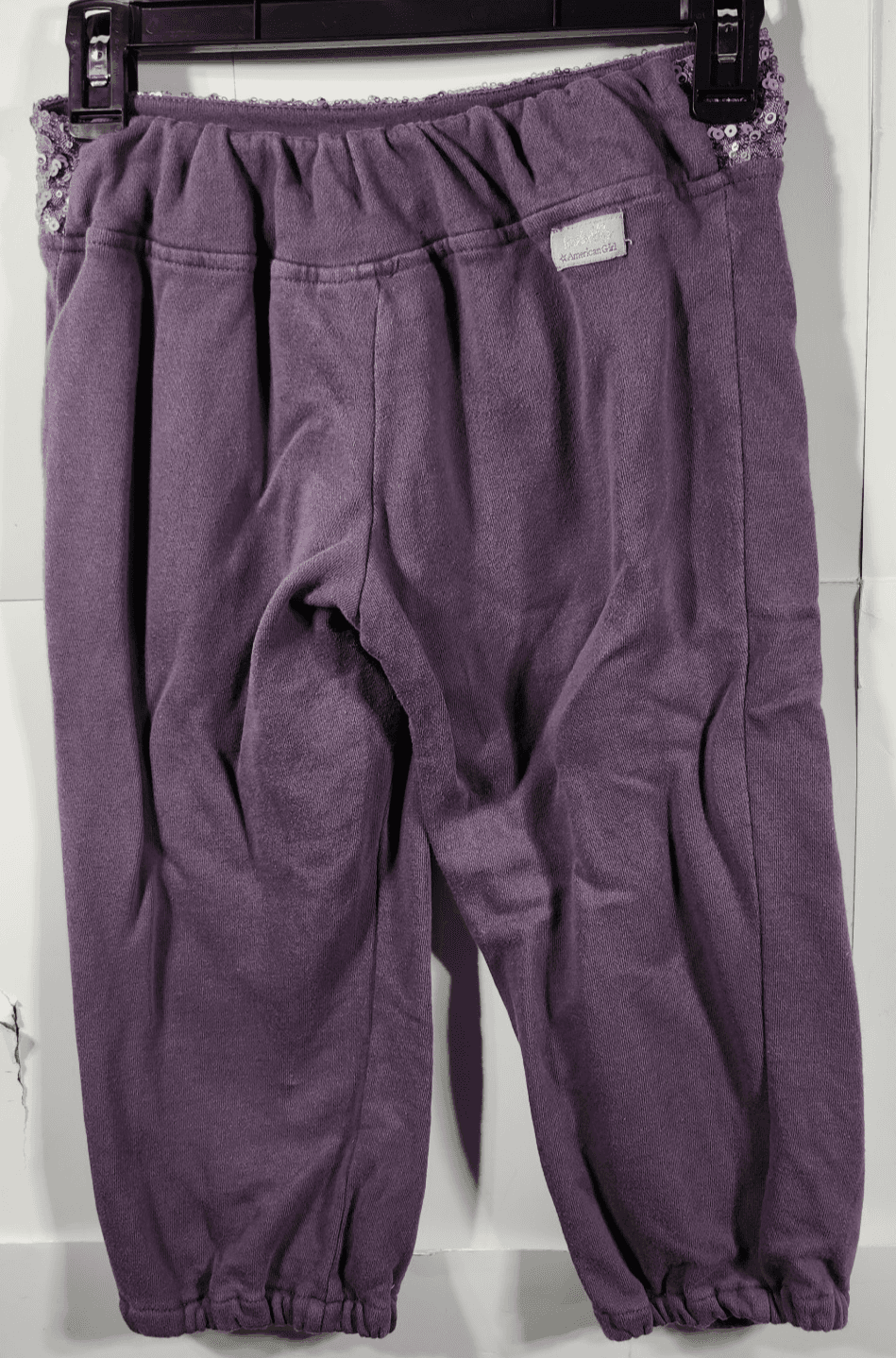 American Girl Youth Size Medium 10-12 Pants Purple Sequins Pull On - Thumbnail 4