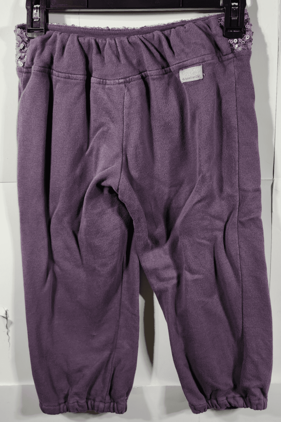 American Girl Youth Size Medium 10-12 Pants Purple Sequins Pull On - Thumbnail 6