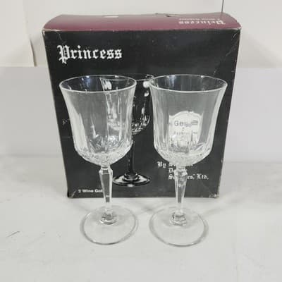 Princess Crystal Goblets Wine Glasses Set Of 2 - Thumbnail 2