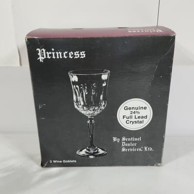 Princess Crystal Goblets Wine Glasses Set Of 2 - Thumbnail 7