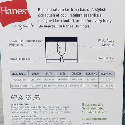 Hanes Men’s L Boxer Briefs 3 Pairs Stretch Underwear NEW - Thumbnail 6
