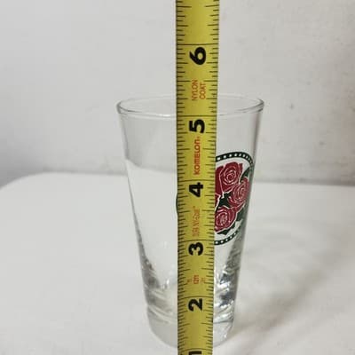 Set of 4 Vintage MCM Red Rose Glasses Cups Tumblers by Libbey - Thumbnail 5