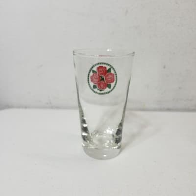 Set of 4 Vintage MCM Red Rose Glasses Cups Tumblers by Libbey - Thumbnail 7