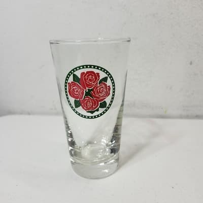 Set of 4 Vintage MCM Red Rose Glasses Cups Tumblers by Libbey - Thumbnail 4