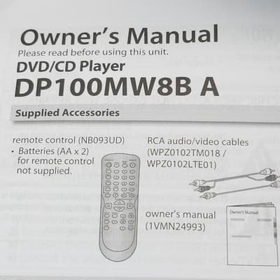 Magnavox DVD Player DP100MW8B W/Remote AV Cord Box Instructions - Thumbnail 4