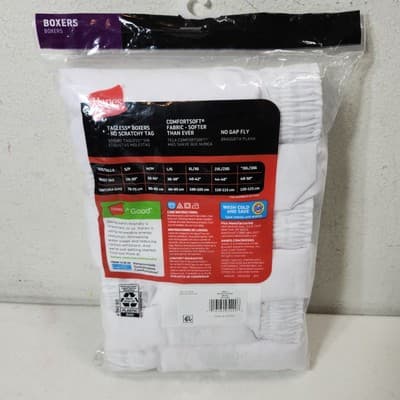 Hanes Men's Size Small Boxers 6 Pairs Tagless Woven White Soft Breathable NEW - Thumbnail 6