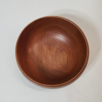 Vintage Teak Wood Bowl 5.75" Home Decor MCM - Thumbnail 3