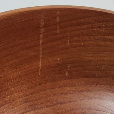 Vintage Teak Wood Bowl 5.75" Home Decor MCM - Thumbnail 9