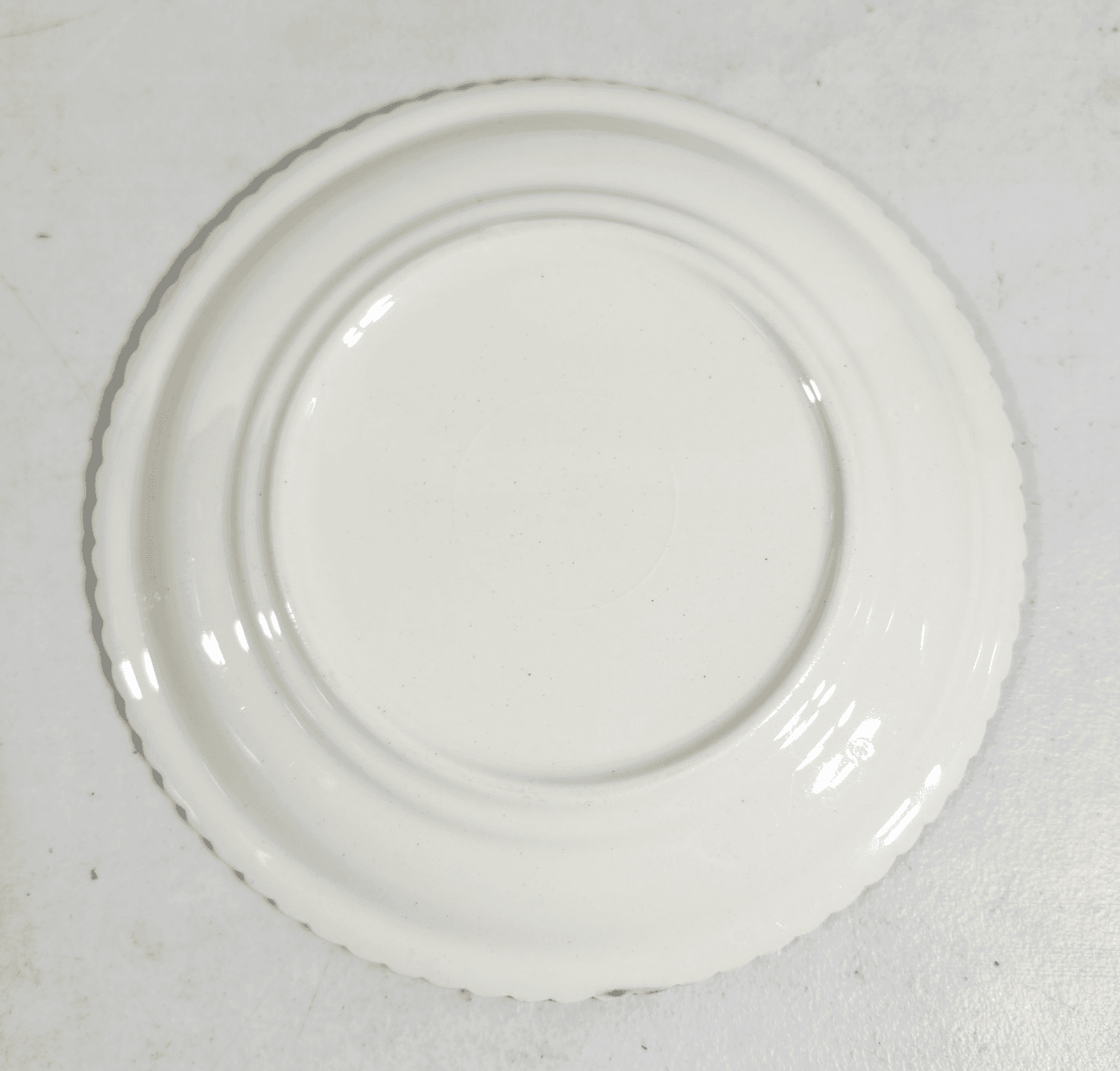 3 Harker Ware Dark Teal Green Bread Plates With White Edge 7.25" - Thumbnail 5