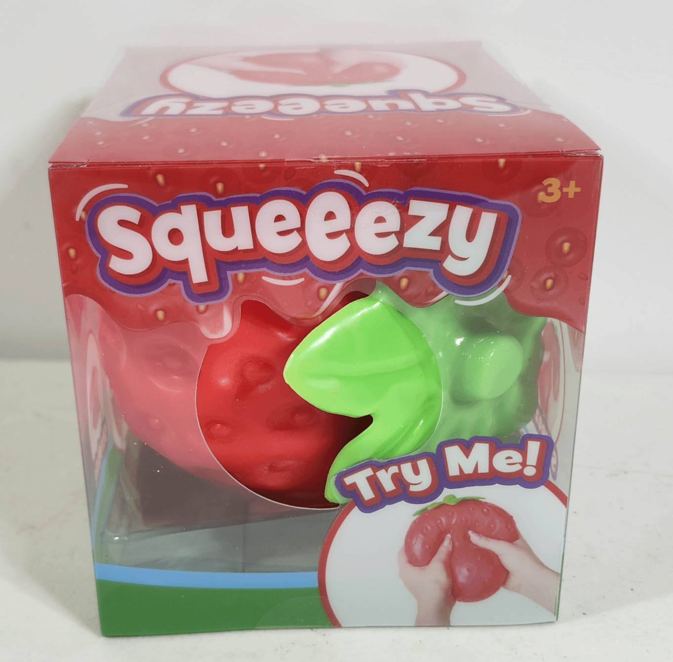 Jumbo Squeezy Strawberry Squishy by Sunny Days Viral XL Berry Squeeze Toy USA - Thumbnail 5