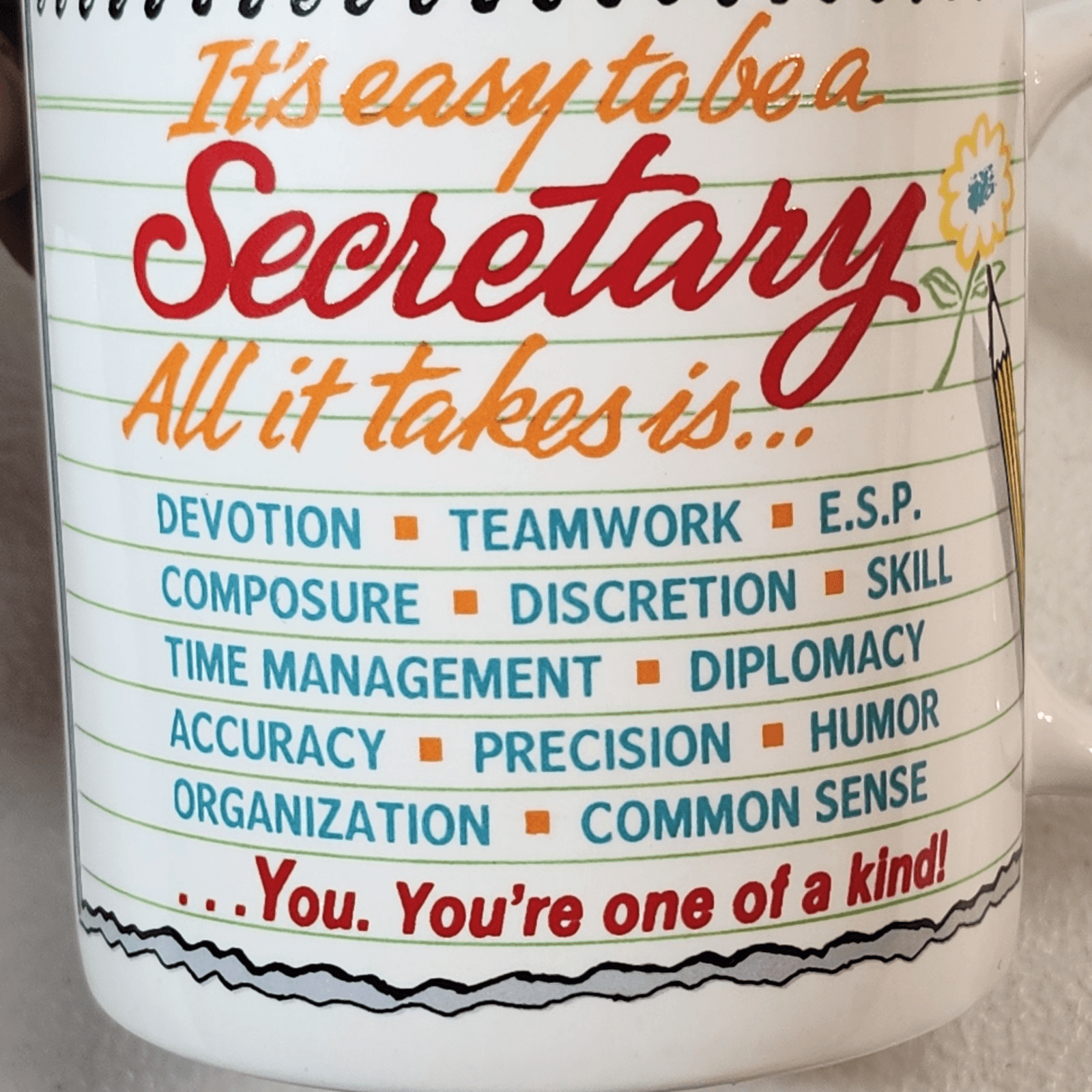 Coffee Mug Cup It's Easy To Be A Secretary Design Ganz - Thumbnail 7