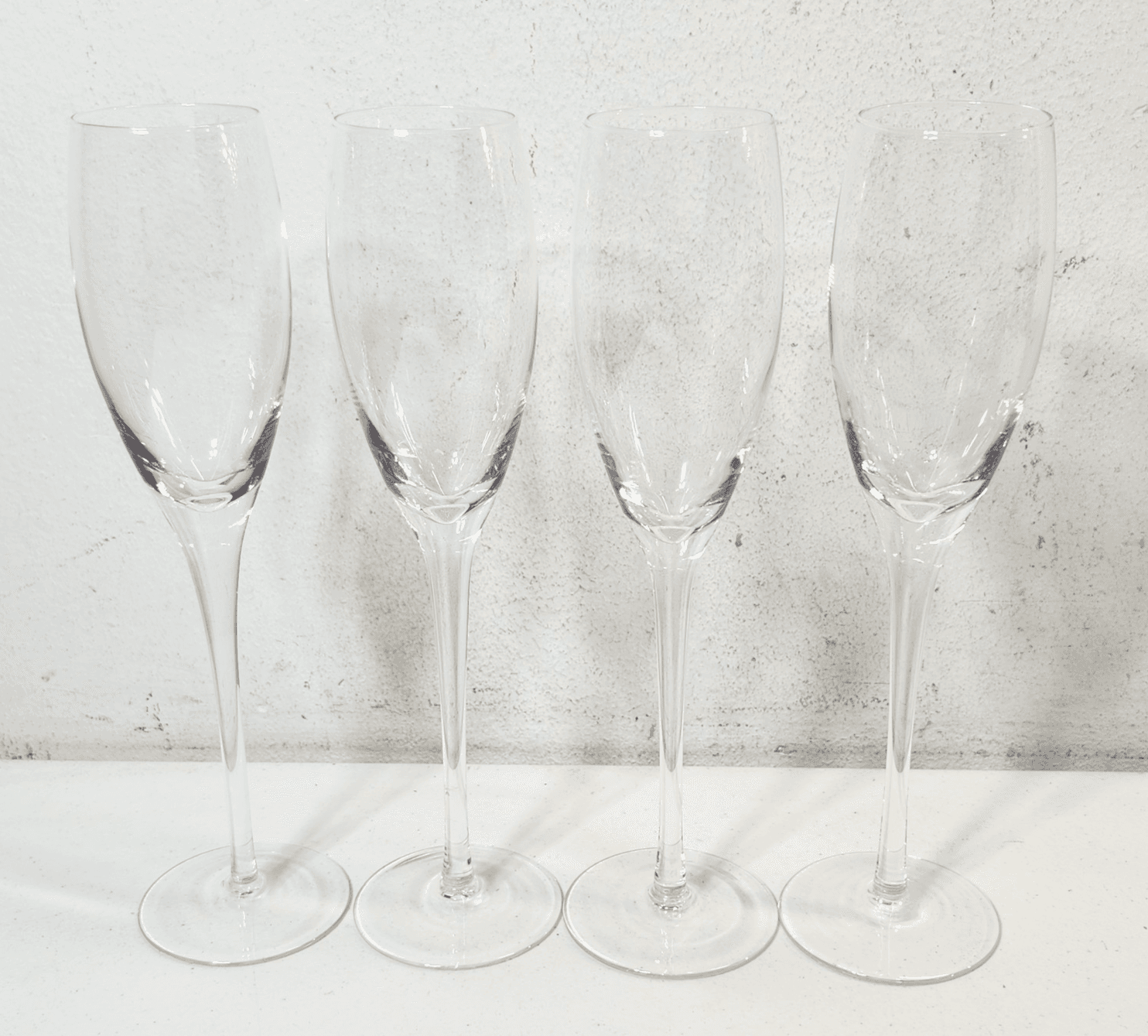 Trenditions Champagne Flutes Clear Crystal Cups Set Bundle Lot of 4 - Thumbnail 2