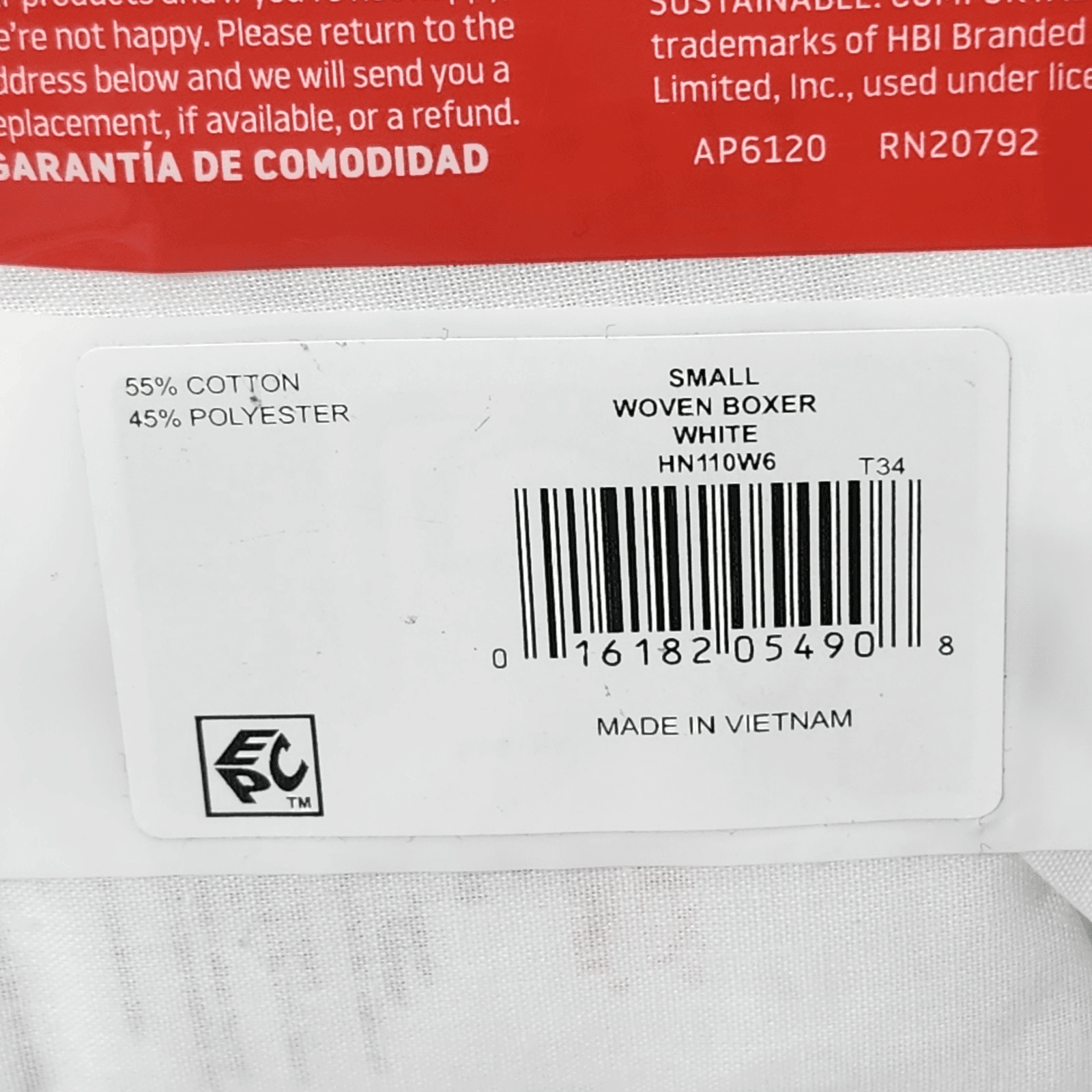 Hanes Men's Size Small Boxers 6 Pairs Tagless Woven White Soft Breathable NEW - Thumbnail 4