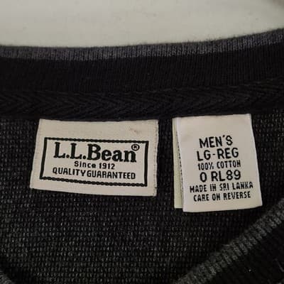 LL Bean Sweatshirt Mens Large Gray Pullover Long Sleeve Cotton - Thumbnail 7