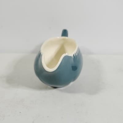 Antique Harker Ware Pottery Cream And Sugar W/Lid Teal Green - Thumbnail 18