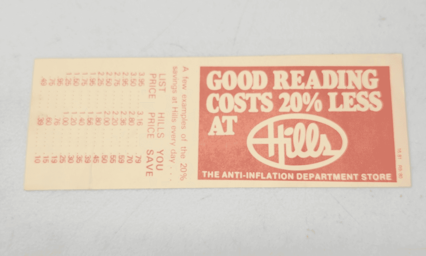 Hills Department Store Bookmark Rare Discount Dept Mall Retail Bookstore - Thumbnail 3