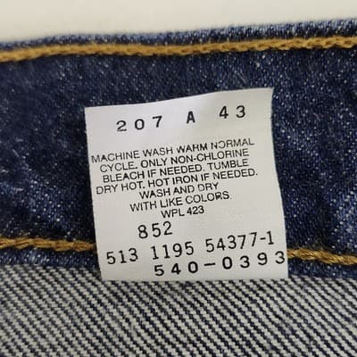 Vintage Levis 540 Jeans Mens 44x30 Blue Denim Made In USA Brown Tab 90s - Thumbnail 10