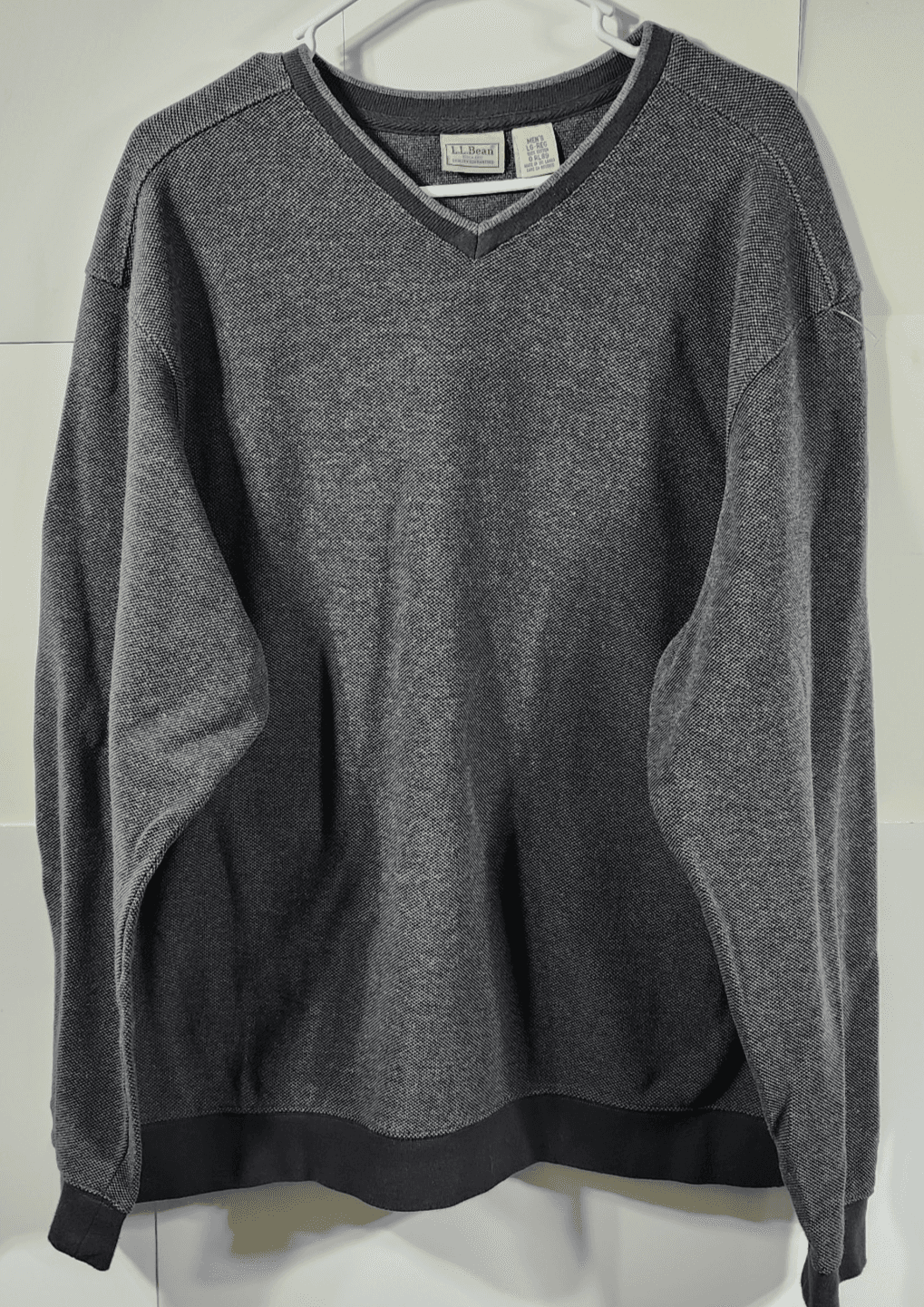 LL Bean Sweatshirt Mens Large Gray Pullover Long Sleeve Cotton - Thumbnail 5