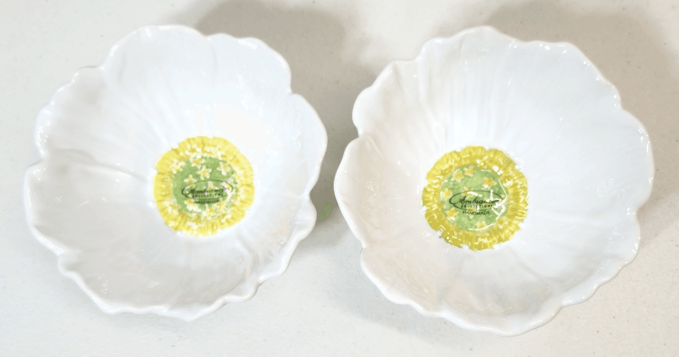 Nanette Vacher Cosmos Floral Ceramic Bowls Set of 2 Multicolor 7" Round - Thumbnail 2