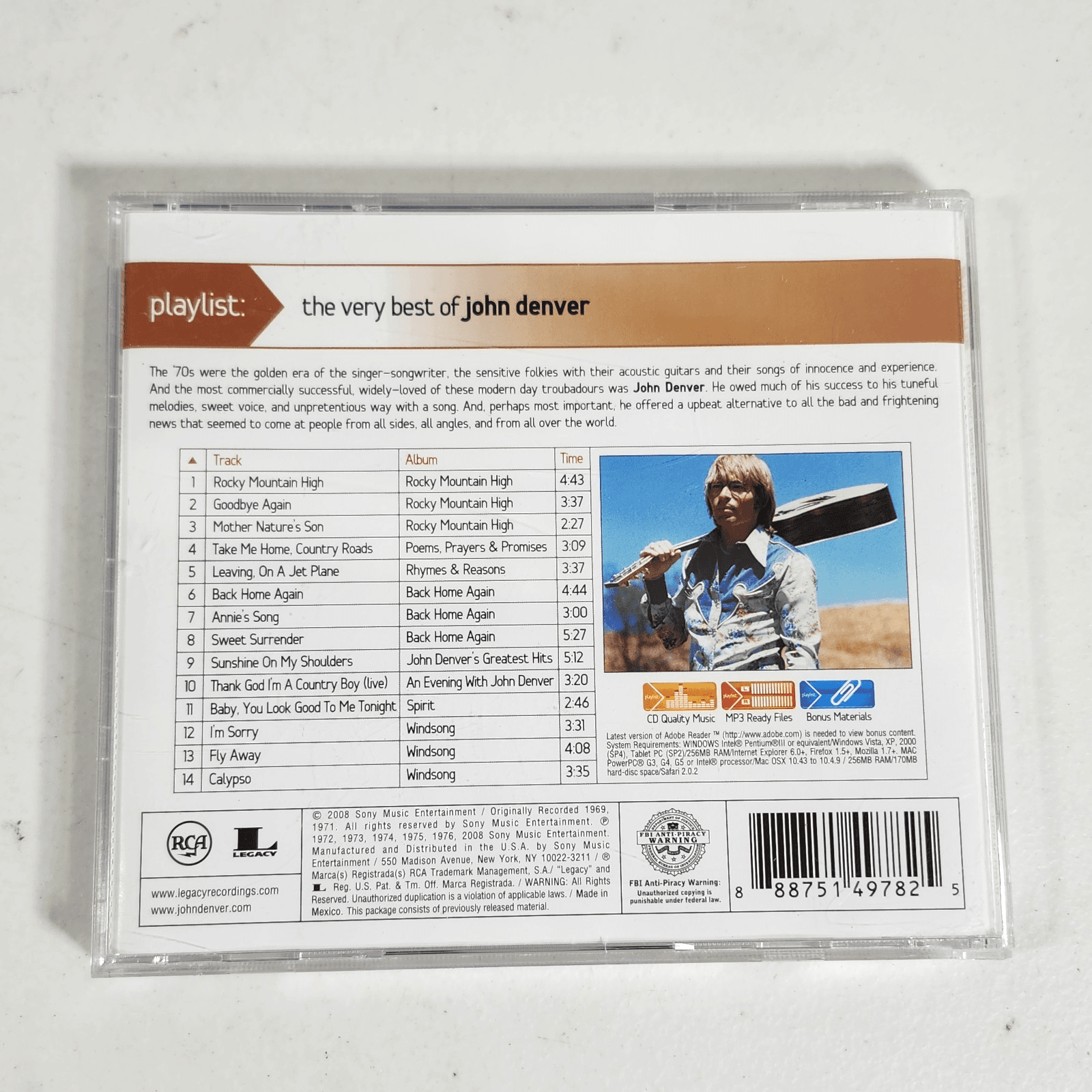 Playlist the Very Best of John Denver Music CD - Thumbnail 4