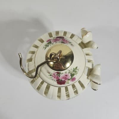 Formalities By Baum Brothers Birdcage Ceramic Hanging Cage Floral Roses 2 Birds - Thumbnail 6