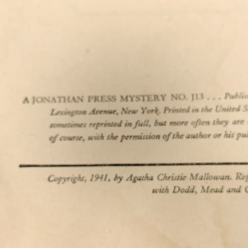 Vintage Agatha Christie Paperback Book N Or M 1941 Published By Lawrence E - Thumbnail 8