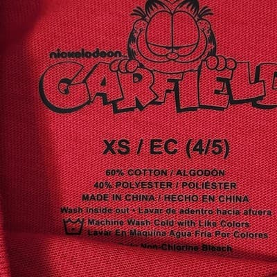 Garfield Cartoon TShirt Size XS TV Show Comic Tee Red NEW - Thumbnail 8