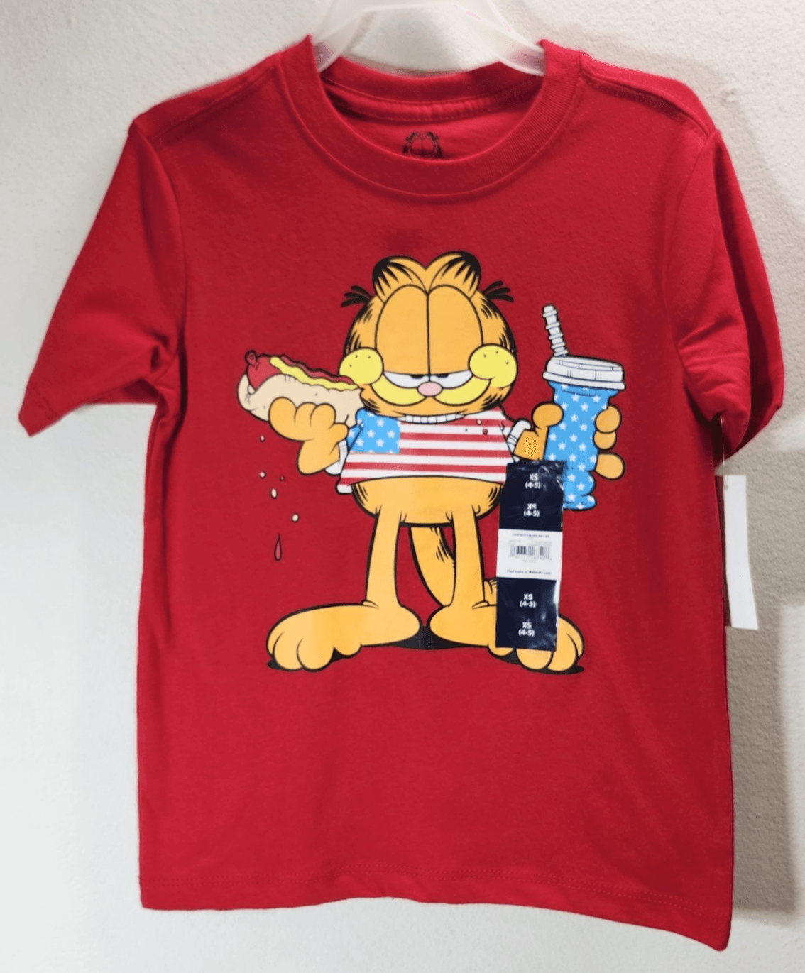 Garfield Cartoon TShirt Size XS TV Show Comic Tee Red NEW