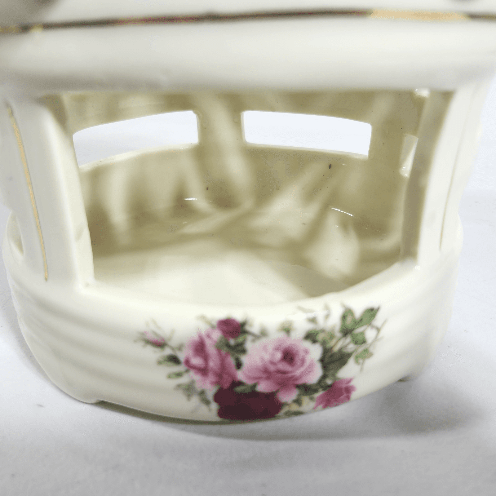 Formalities By Baum Brothers Birdcage Ceramic Hanging Cage Floral Roses 2 Birds - Thumbnail 7
