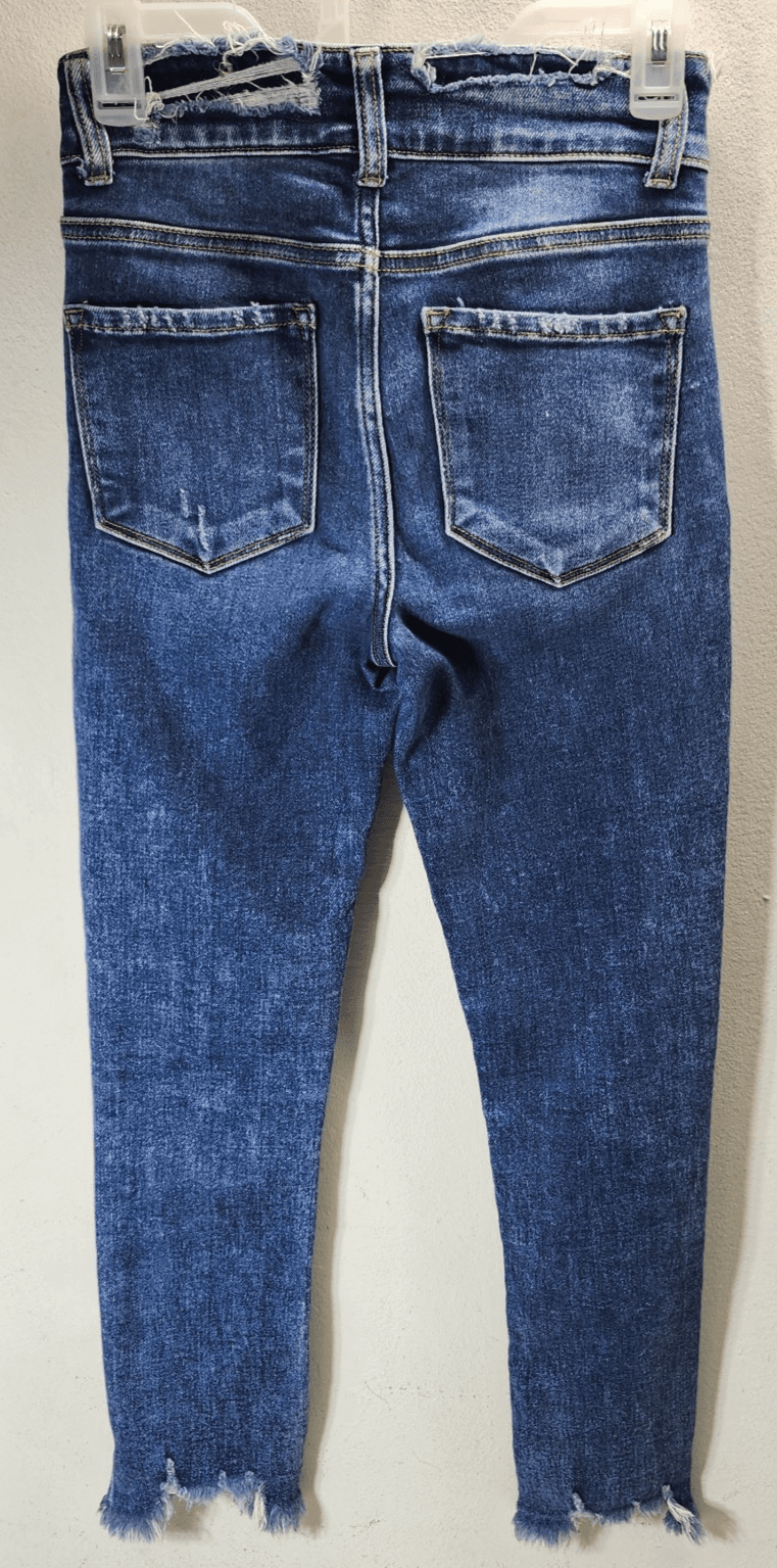 Bridge By Gly Ankle Skinny Jeans Women's Size 24 Blue Denim High Rise Distressed - Thumbnail 4