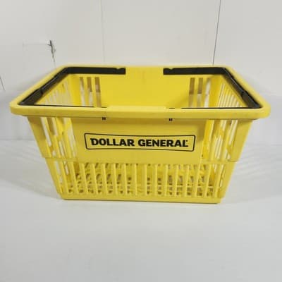 Dollar General Logo Plastic Shopping Basket Yellow - Thumbnail 3