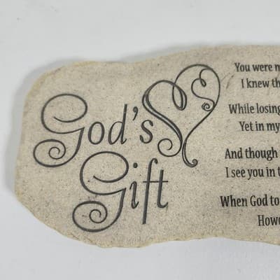 God's Gift Stone Shaped Wall Sign Plaque Gift Worship Christain Home Decor - Thumbnail 2