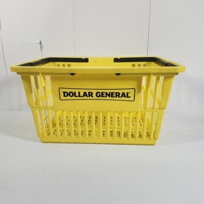 Dollar General Logo Plastic Shopping Basket Yellow - Thumbnail 7