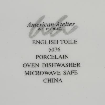 American Atelier English Toile Grist Mill Dinner Plate Blue Yellow 10.75" - Thumbnail 5
