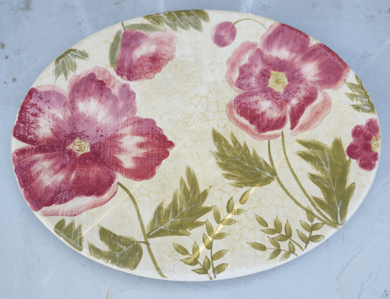 Romance Nanette Vacher Ambience Collection 18" Oval Serving Plate Platter - Thumbnail 3