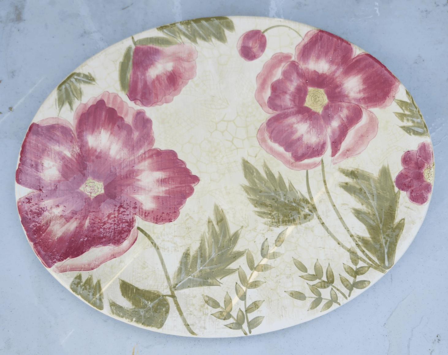 Romance Nanette Vacher Ambience Collection 18" Oval Serving Plate Platter - Thumbnail 4