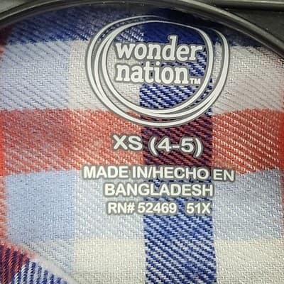 Wonder Nation Boy's Shirt Size XS Long Sleeve Button Up Red Blue Gray NEW - Thumbnail 7